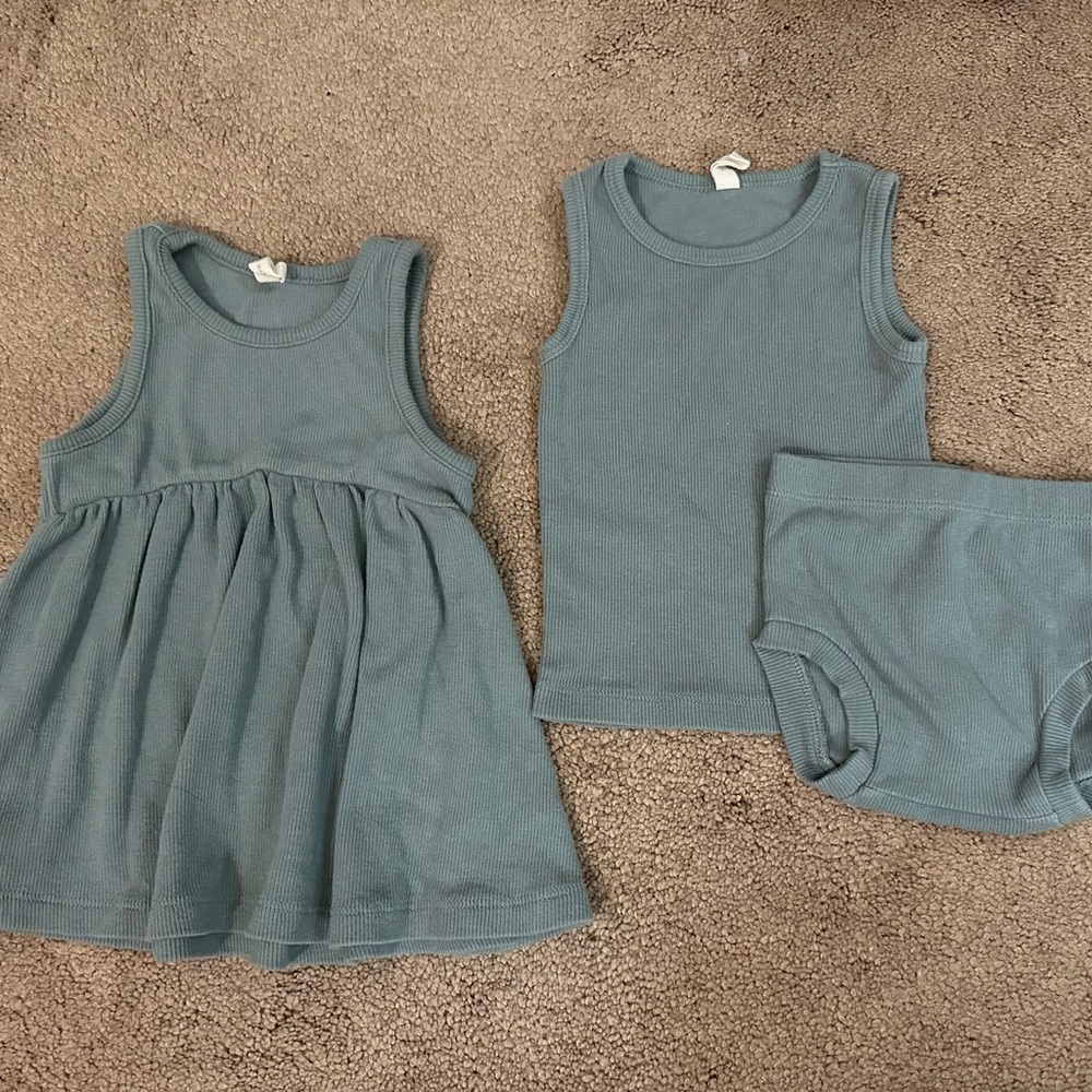 Quincy Mae Kids Matching Set in Blue